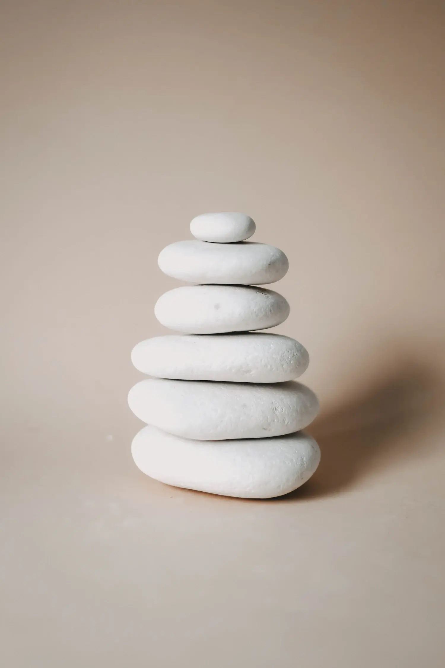A stack of smooth white stones